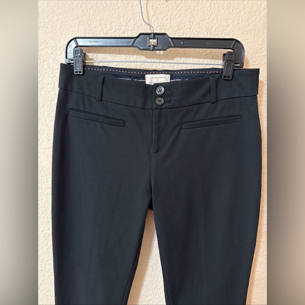 Anthropologie The Essential Slim Black Trouser Pants Business Casual Size‎ 6
